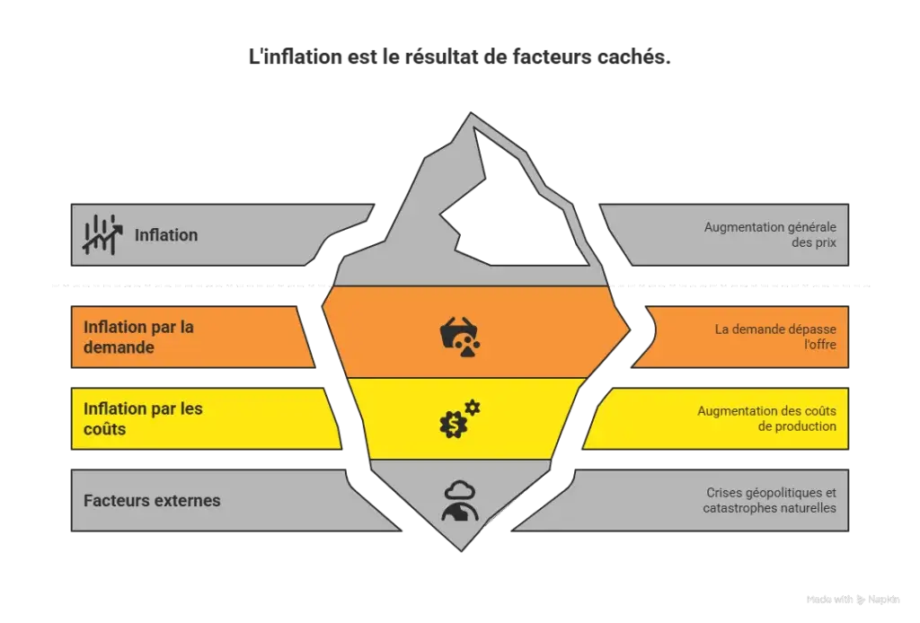 schéma montrant la construction d'inflation